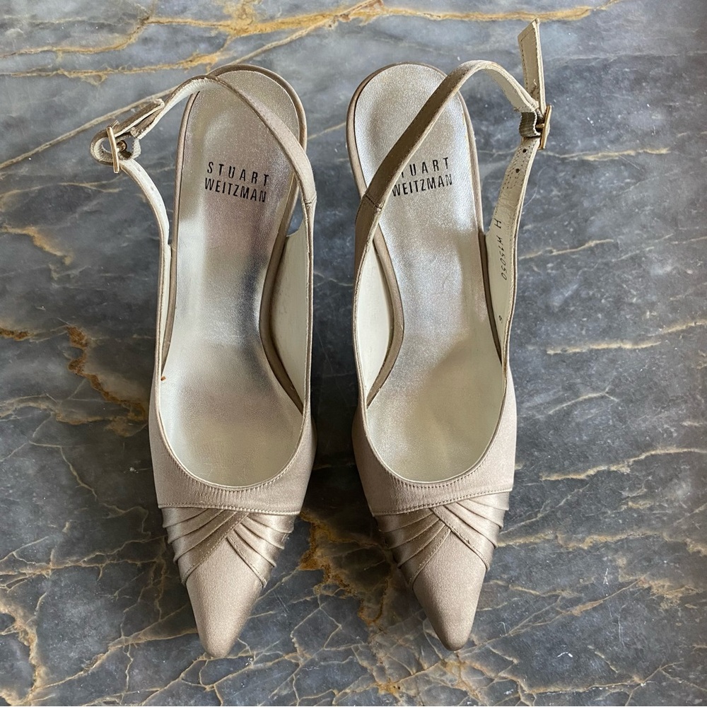 NWOT Stuart Weitzman Women's Tan Slingback Heels